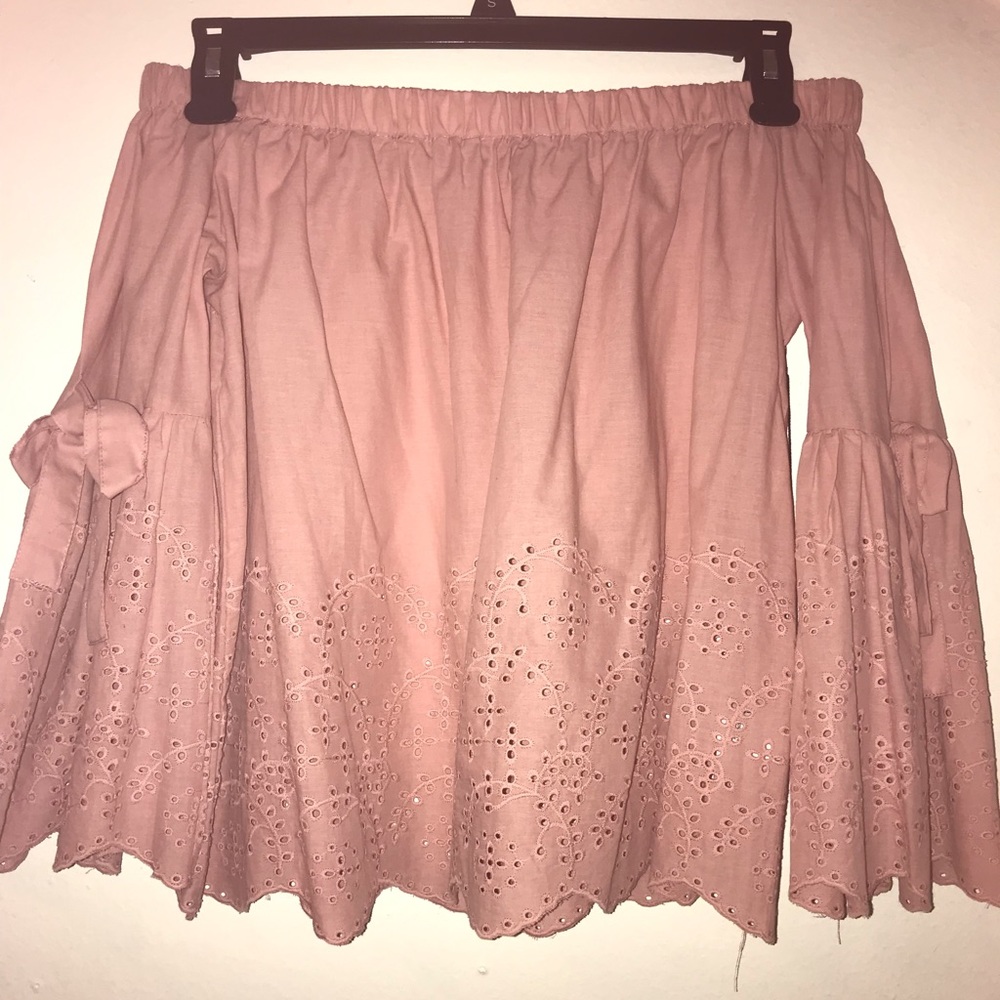 Pastel Pink Off Shoulder Top